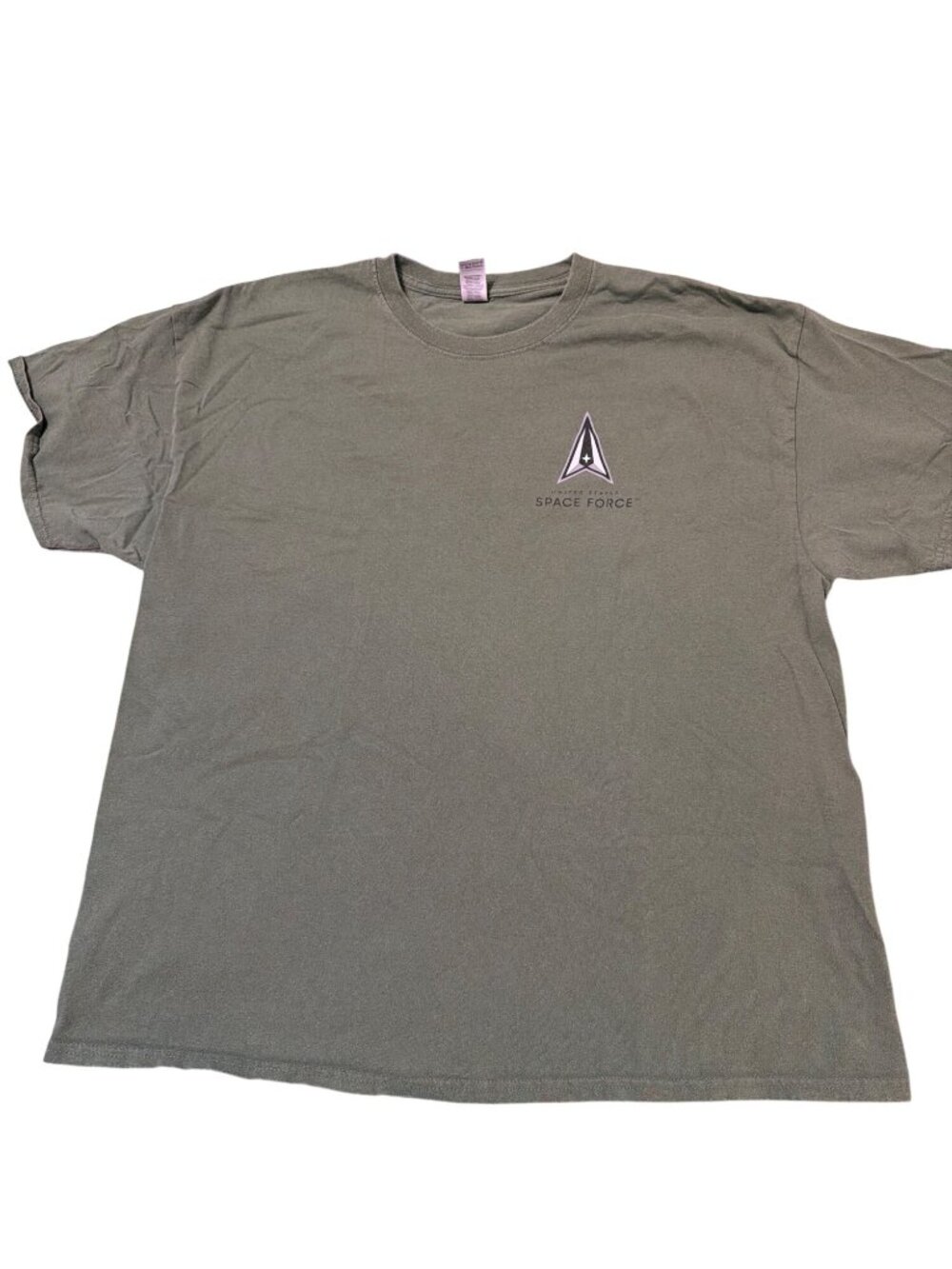 United States Space Force Logo T Shirt Olive Green Gildan Ultra Cotton Sz 2XL